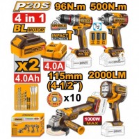 Set din 4 scule pe acumulator INDUSTRIAL INGCO COSLI241292