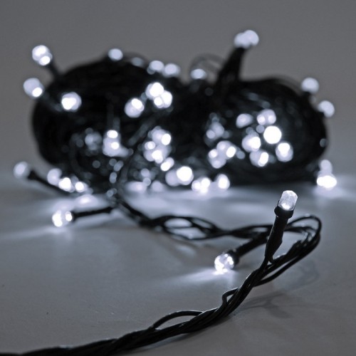 Гирлянда, GLOBAL CHRISTMAS, 100 светодиодных лампочек, 10 м, белый, черный