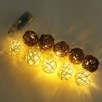 Instalatie luminoasa pe baterii, GLOBAL CHRISTMAS, 10 becuri, 2 m, Alb