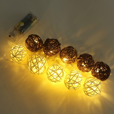 Световая установка на батарейках, GLOBAL CHRISTMAS, 10 лампочек, 2 м, белый цвет