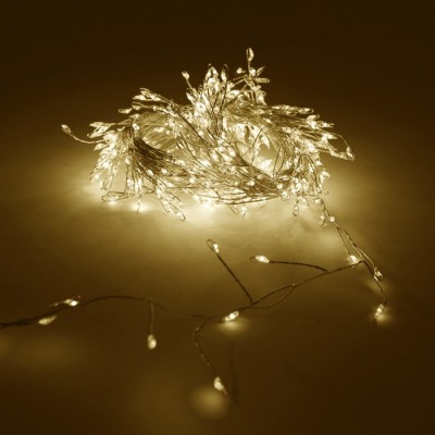 Instalație luminoasă tip cluster, GLOBAL CHRISTMAS, 200 becuri LED, 5 m, Alb Cald