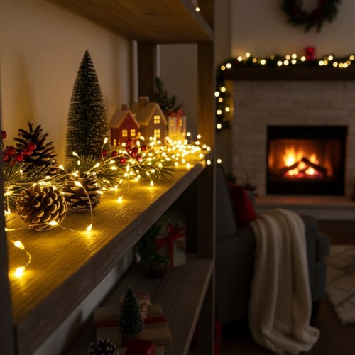 Световая установка на батарейках, GLOBAL CHRISTMAS, 20 лампочек, 2 м, тёплый белый свет