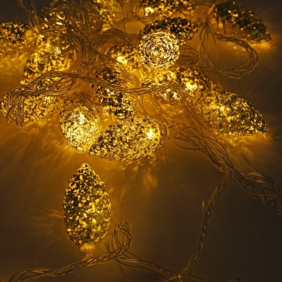 Световая инсталляция, GLOBAL CHRISTMAS, гирлянда из 20 светодиодных лампочек, 4 м, тёплый белый цвет