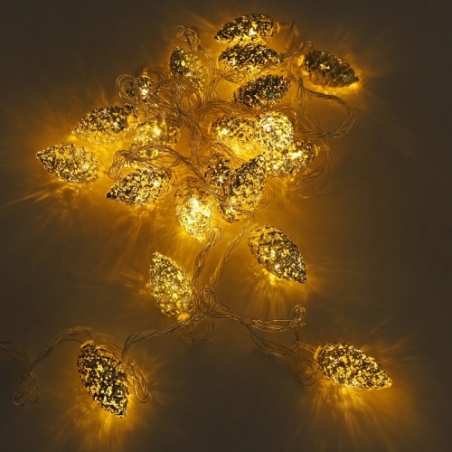 Световая инсталляция, GLOBAL CHRISTMAS, гирлянда из 20 светодиодных лампочек, 4 м, тёплый белый цвет