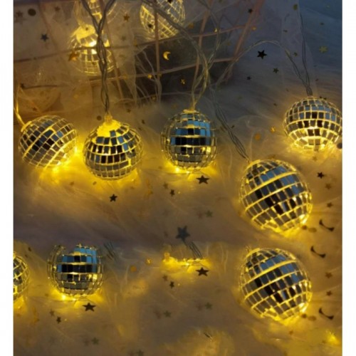 Световая инсталляция, GLOBAL CHRISTMAS, гирлянда из 20 светодиодных лампочек, 4 м, тёплый белый цвет