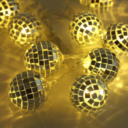 Световая инсталляция, GLOBAL CHRISTMAS, гирлянда из 20 светодиодных лампочек, 4 м, тёплый белый цвет