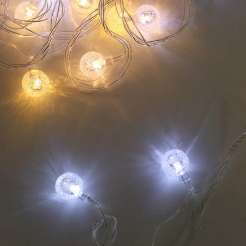 Instalatie luminoasa pe baterii, GLOBAL CHRISTMAS, 32 becuri LED, 5.5 m, Alb Cald