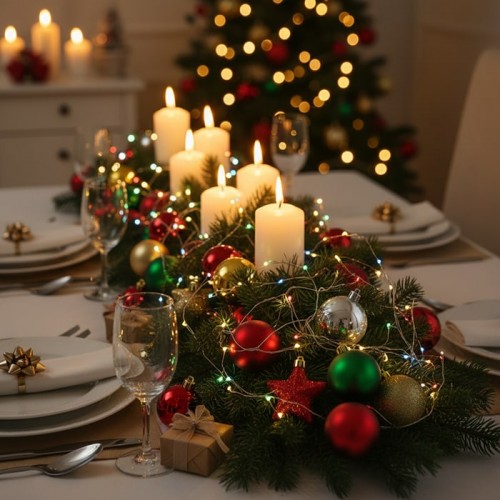 Световая инсталляция «Глобальное Рождество», 600 лампочек, 15 м, разноцветная