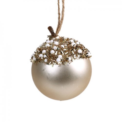 Glob de craciun, GLOBAL CHRISTMAS, 6cm, Sampanie