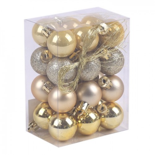 Набор рождественских шаров GLOBAL CHRISTMAS, 24 шт., 3 см, золото