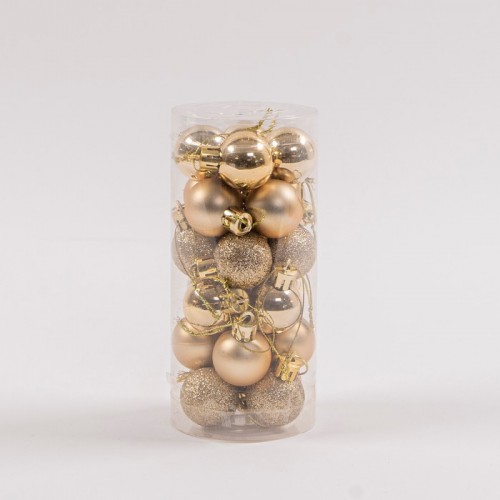 Золотые рождественские шары 24 шт. x 4 см Global Christmas