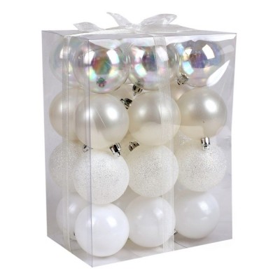 Белые рождественские шары (набор) 24 шт. x 6 см (SY21QJH-192) TM Global Christmas