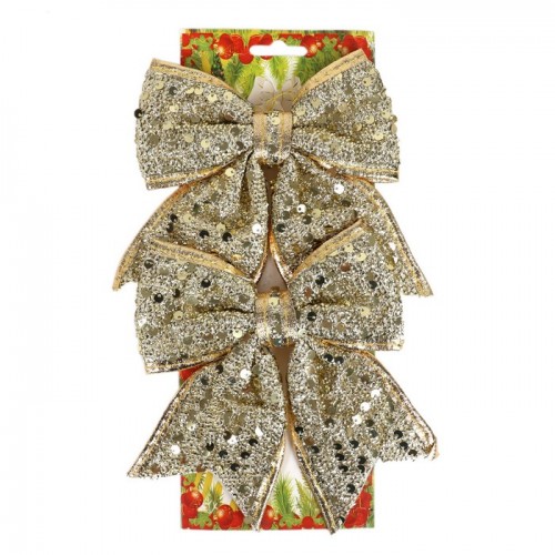 Set fundite decorative, GLOBAL CHRISTMAS, 2 buc, 14x16 cm, Auriu