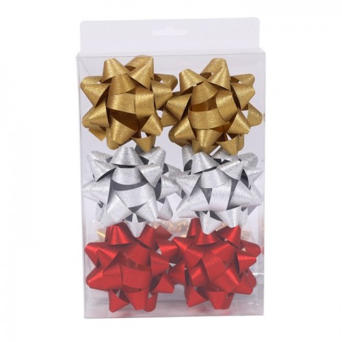 Набор бантов, GLOBAL CHRISTMAS, 6 шт., ПВХ, Микс