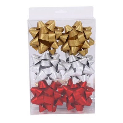 Набор бантов, GLOBAL CHRISTMAS, 6 шт., ПВХ, Микс