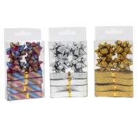 Set panglica cu fundita, GLOBAL CHRISTMAS, PVC, Mix