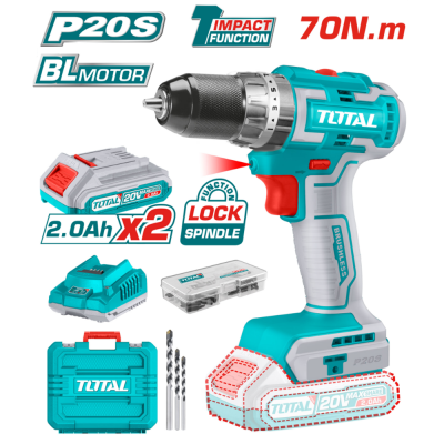 Masina de gaurit/insurubat cu impact cu acumulator Total TIDLI20605