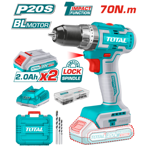 Masina de gaurit/insurubat cu impact cu acumulator Total TIDLI20605